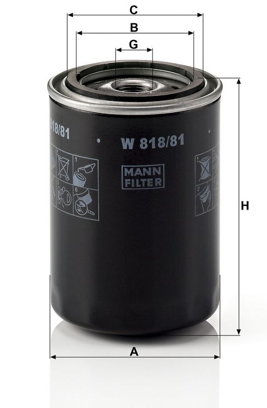 Õlifilter, MANN-FILTER W 818, 81