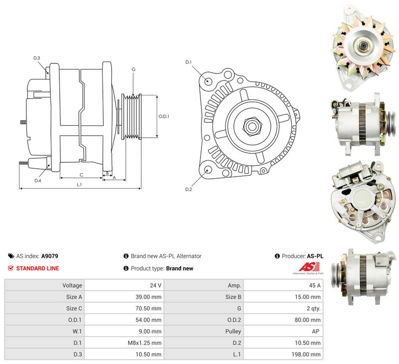 AS-PL A9079 Alternator