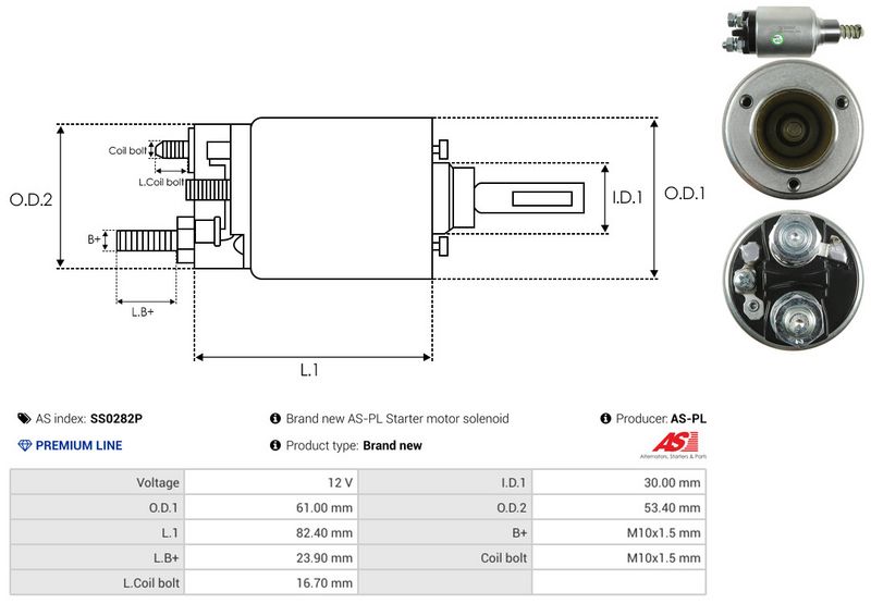 AS-PL SS0282P Solenoid Switch, starter