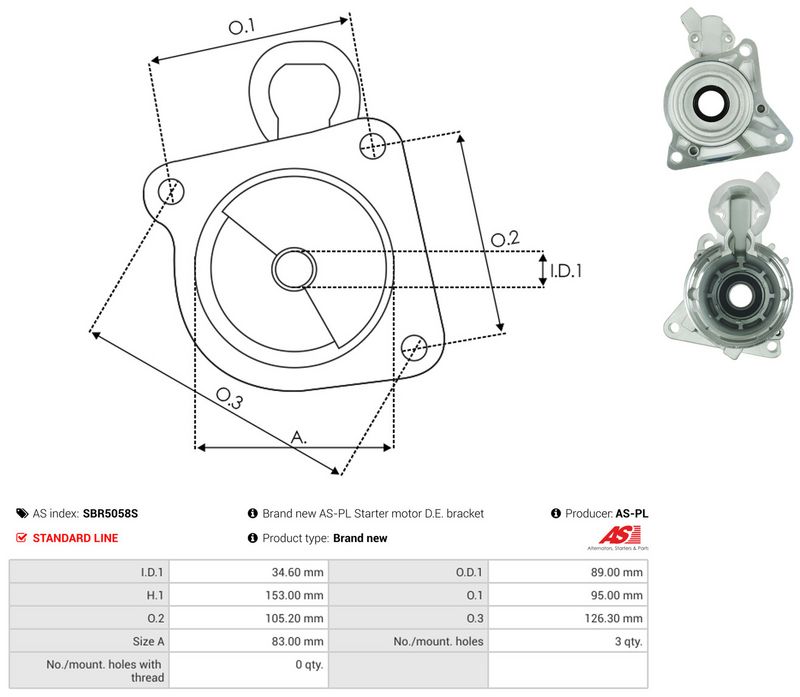 AS-PL SBR5058S Starter Lid, carburettor