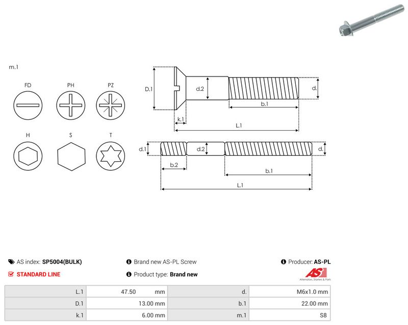 AS-PL SP5004(BULK) Repair Set, alternator