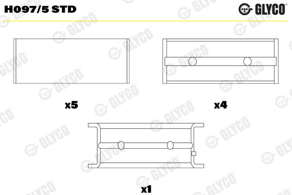 Подшипник коленвала GLYCO H0975STD на RENAULT CLIO (B/C57_, 5/357_)