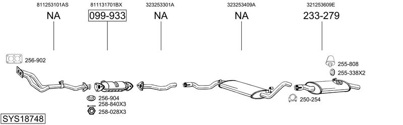 BOSAL kipufogórendszer SYS18748