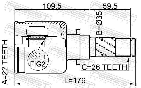 FEBEST 0511-M316ATLH Joint Kit, drive shaft