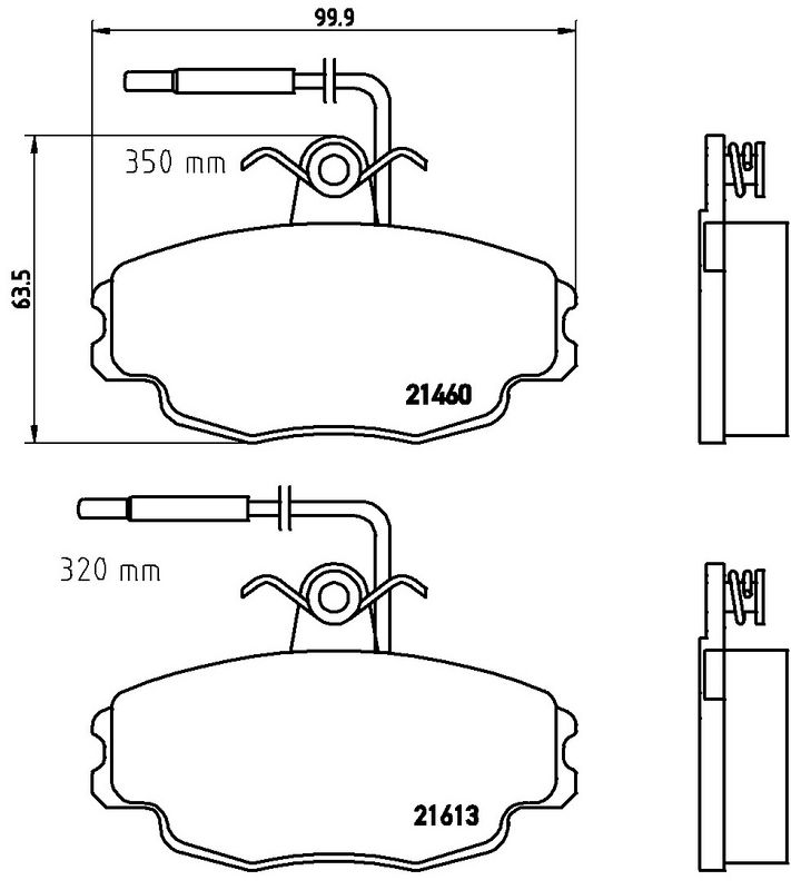комплект спирачно феродо, дискови спирачки BREMBO