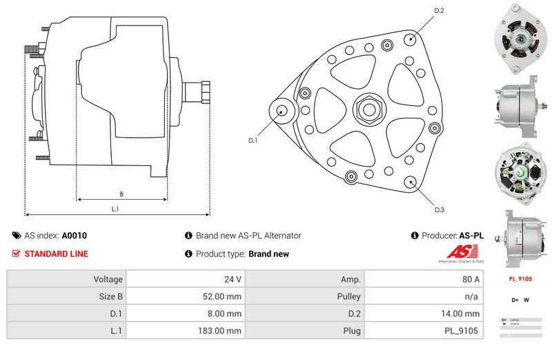 AS-PL A0010 Alternator