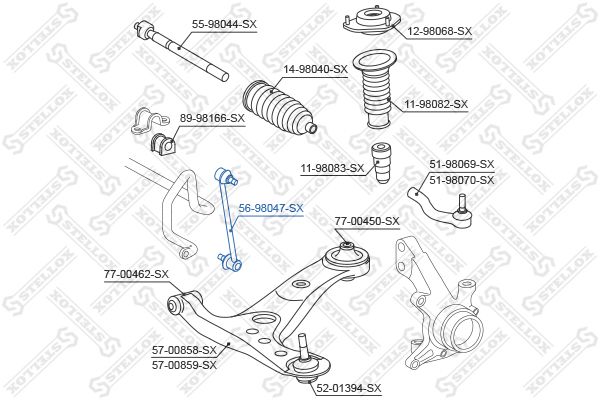 STELLOX 56-98047-SX Link/Coupling Rod, stabiliser bar