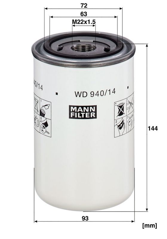 Oliefilter (geschroefd)