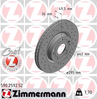 Гальмівний диск, Zimmermann 590.2592.52