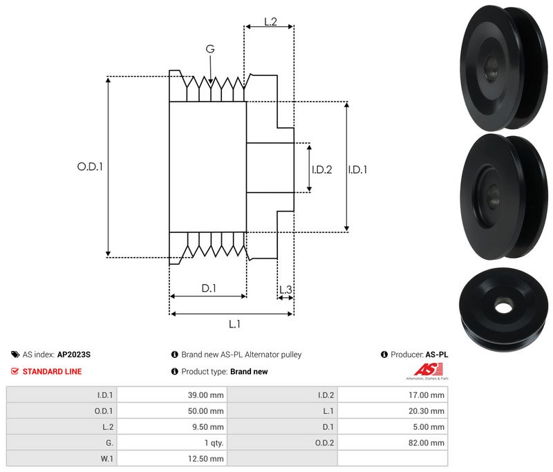 Rihmaratas, generaator, AS-PL AP2023S