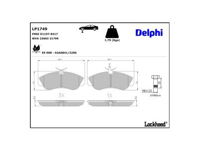 DELPHI LP1749 Brake Pad Set, disc brake