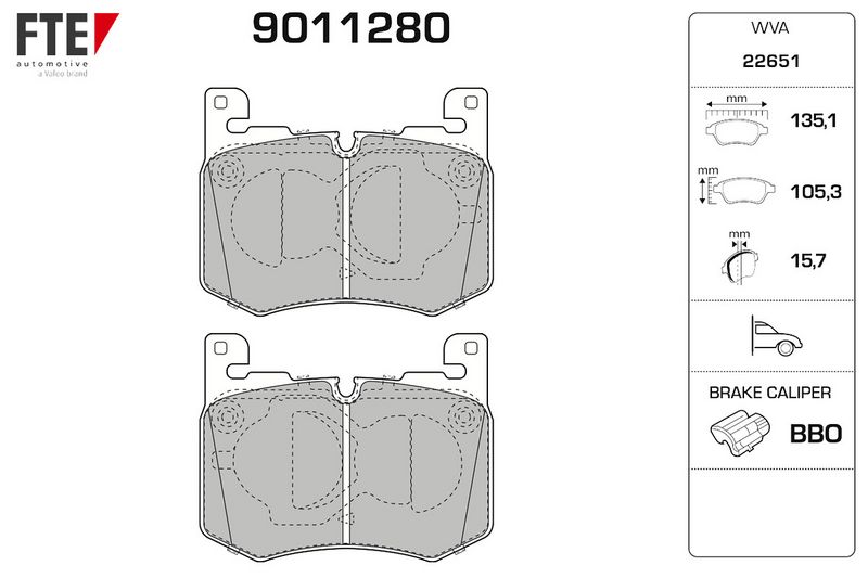 FTE Stabdžių trinkelių rinkinys, diskinis stabdys