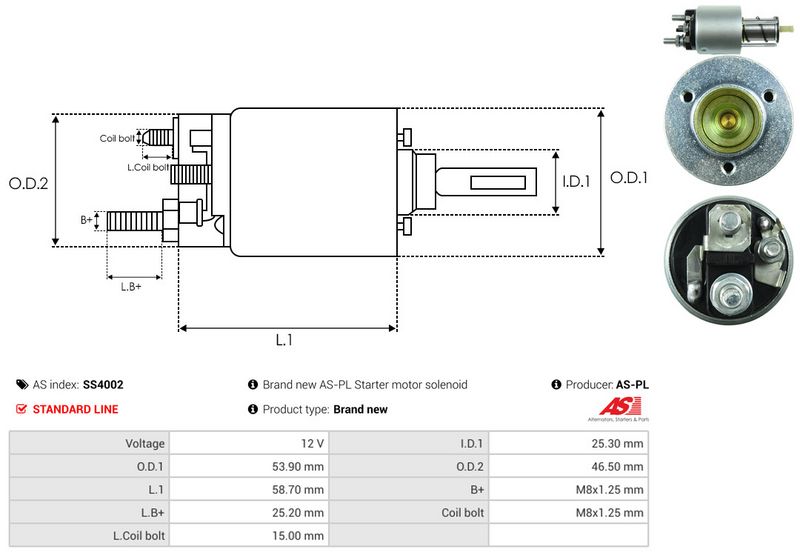 Magnetlülitus, starter, AS-PL SS4002