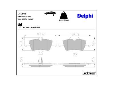 DELPHI LP1868 Brake Pad Set, disc brake