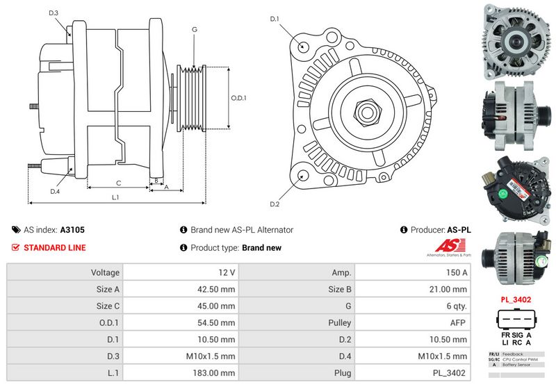 AS-PL A3105 Alternator