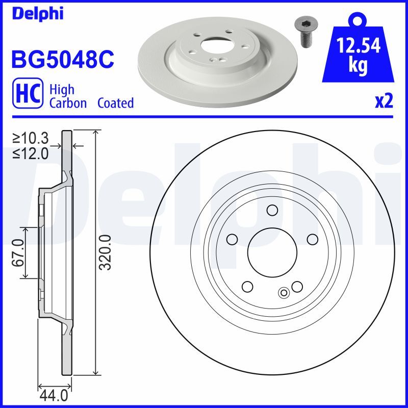 Гальмівний диск, Delphi BG5048C