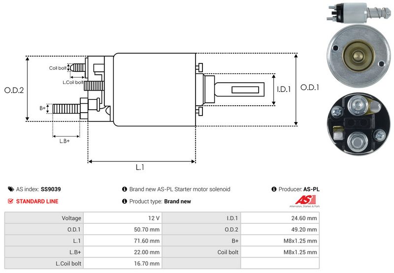 Magnetlülitus, starter, AS-PL SS9039