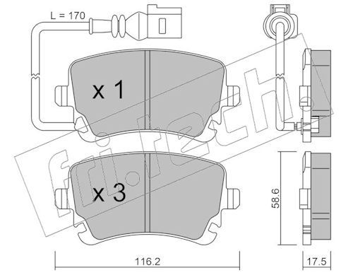 fri.tech. 570.0 Brake Pad Set, disc brake