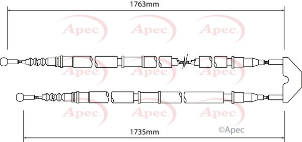 APEC Cable Pull, parking brake CAB1457
