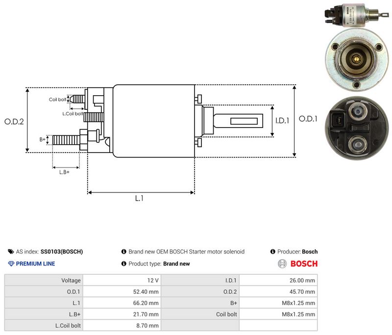 Magnetlülitus, starter, AS-PL SS0103(BOSCH)