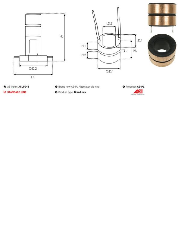 AS-PL ASL9048 Slip Ring, alternator
