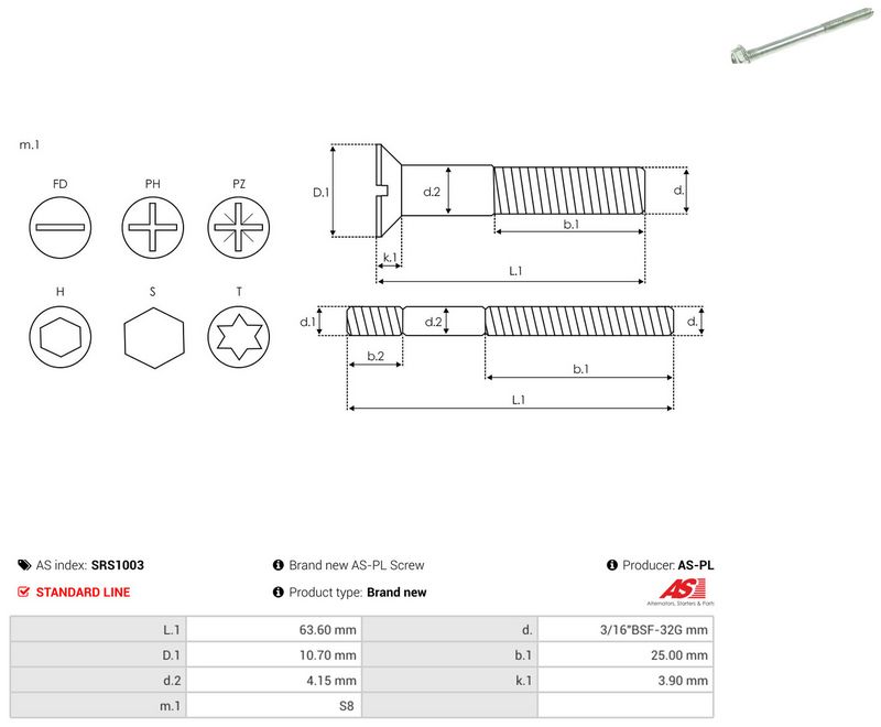 AS-PL SRS1003 Repair Set, alternator
