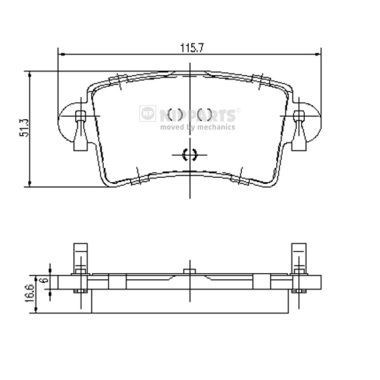 Комплект гальмівних накладок, дискове гальмо, Nipparts J3611046