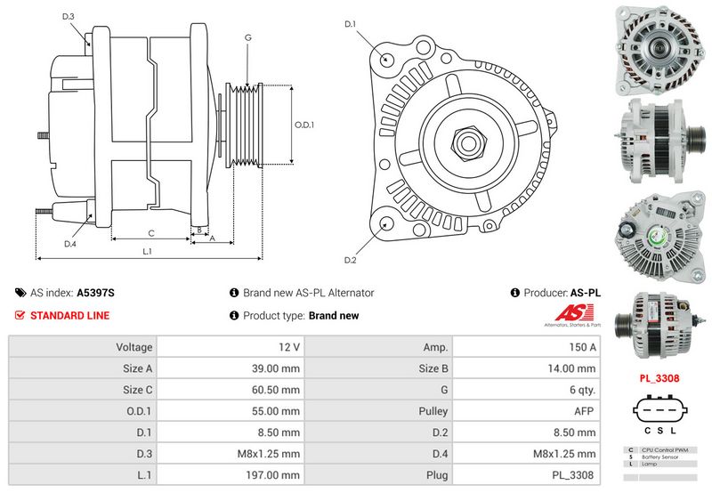 AS-PL A5397S Alternator