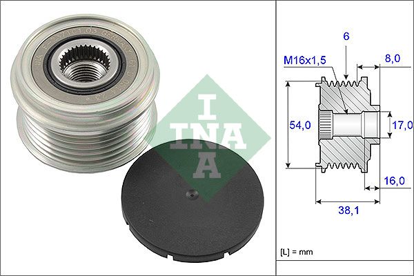 Шкив демпферный генератора 535006310 FORD Ka 08-16; FIAT Doblo 00-13, Fiorino 07-; BMW 1 E81-88 04-11, 3 E90-93 05-12; P