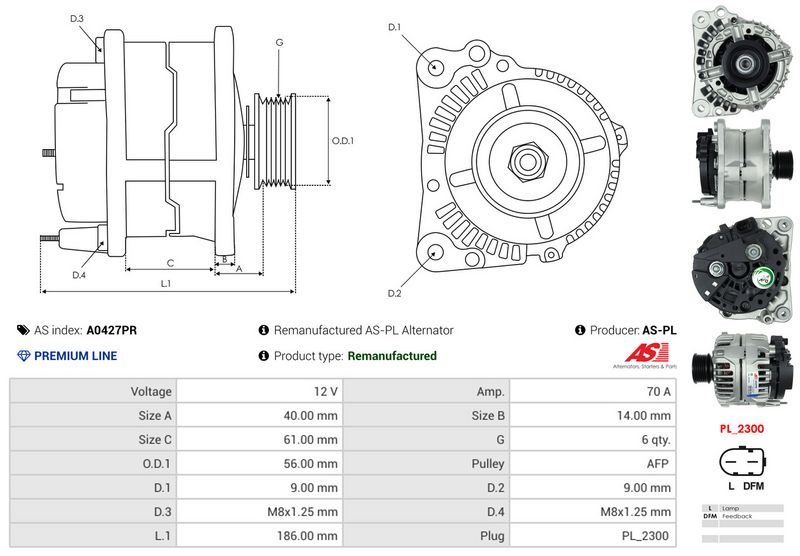 AS-PL A0427PR Alternator