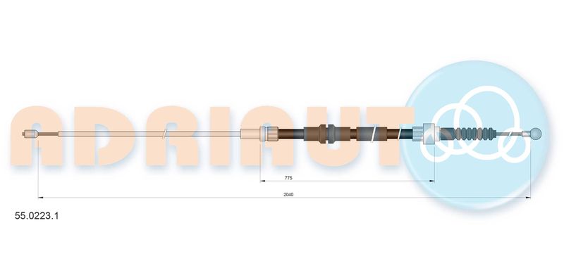 Тросовий привод, стоянкове гальмо, Adriauto 55.0223.1