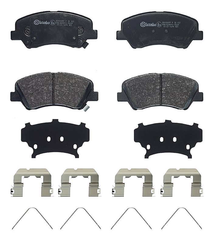 комплект спирачно феродо, дискови спирачки BREMBO