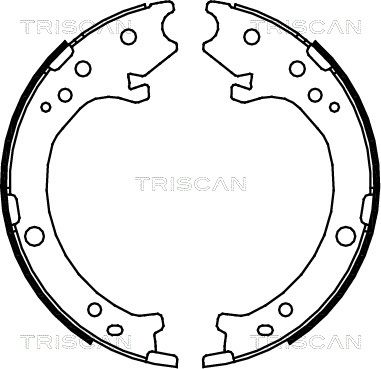 Комплект гальмівних колодок, стоянкове гальмо, Triscan 810040007