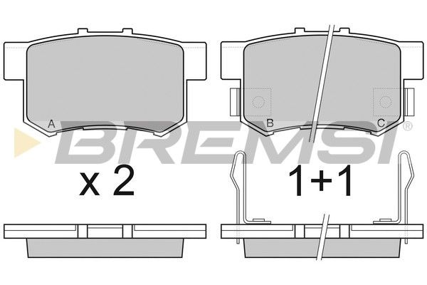 тормозные колодки зад. Civic 98-01/CR-V 01-06 (Akebono) (47,5x89x14,5)