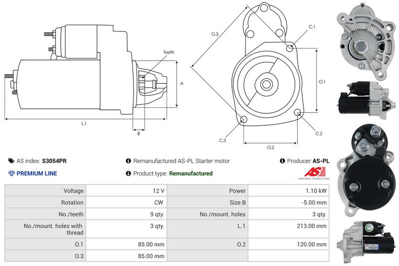 AS-PL S3054PR Starteris