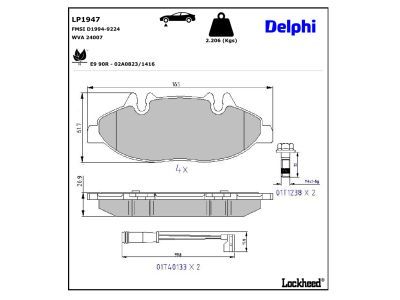 DELPHI LP1947 Brake Pad Set, disc brake