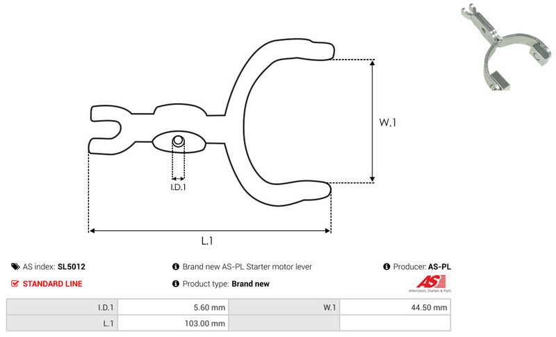 AS-PL SL5012 Starter Lever, carburettor