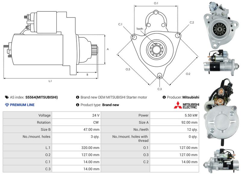 AS-PL S5564(MITSUBISHI) Starter