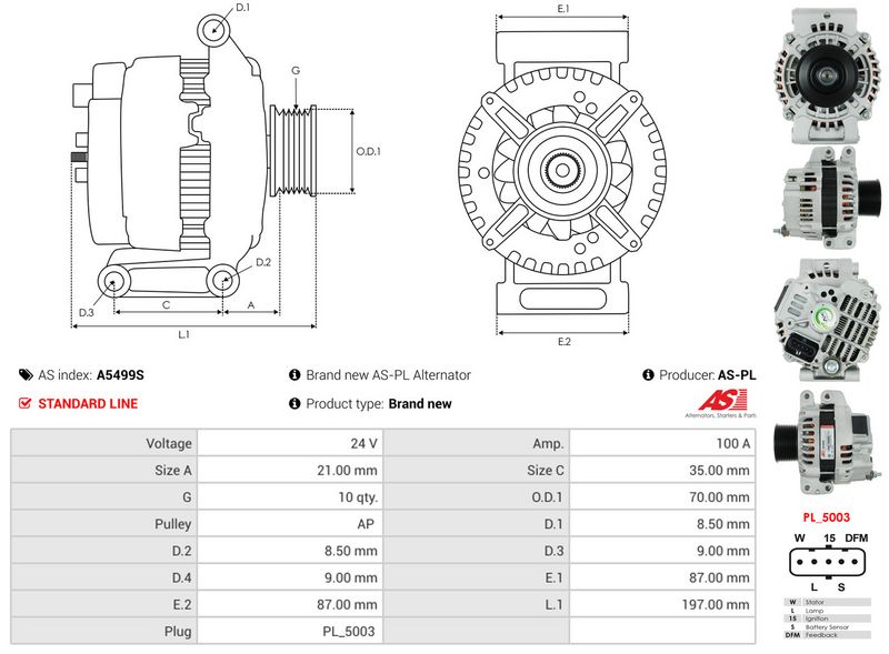 AS-PL A5499S Alternator