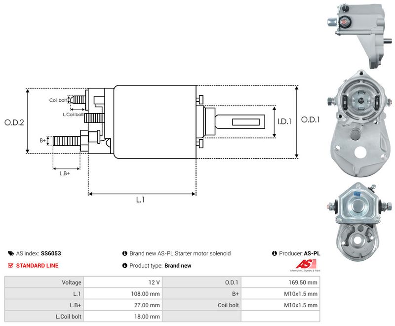 Magnetlülitus, starter, AS-PL SS6053