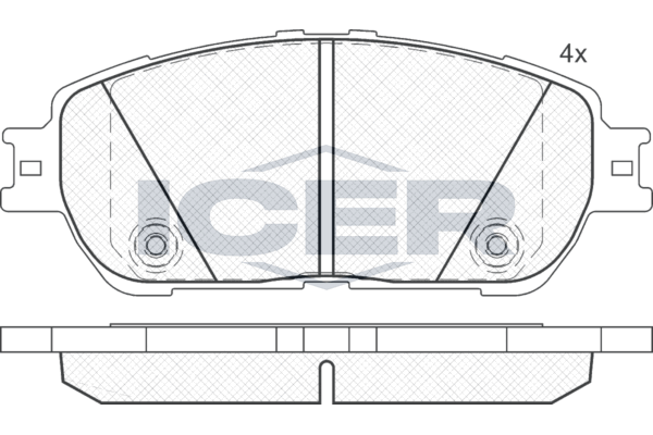 Комплект гальмівних накладок, дискове гальмо, Icer 181690