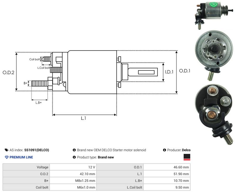AS-PL SS1091(DELCO) Solenoid Switch, starter