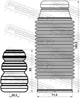 FEBEST HYSHB-SFEF-KIT Dust Cover Kit, shock absorber