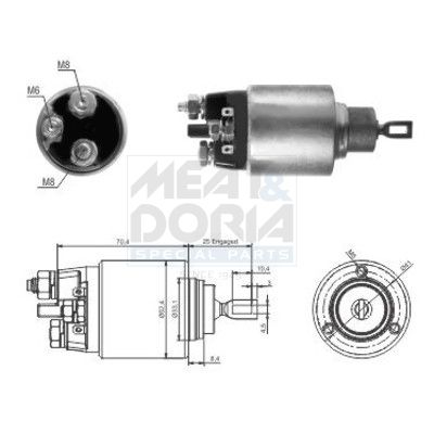 MEAT & DORIA Magneetschakelaar, startmotor 46061