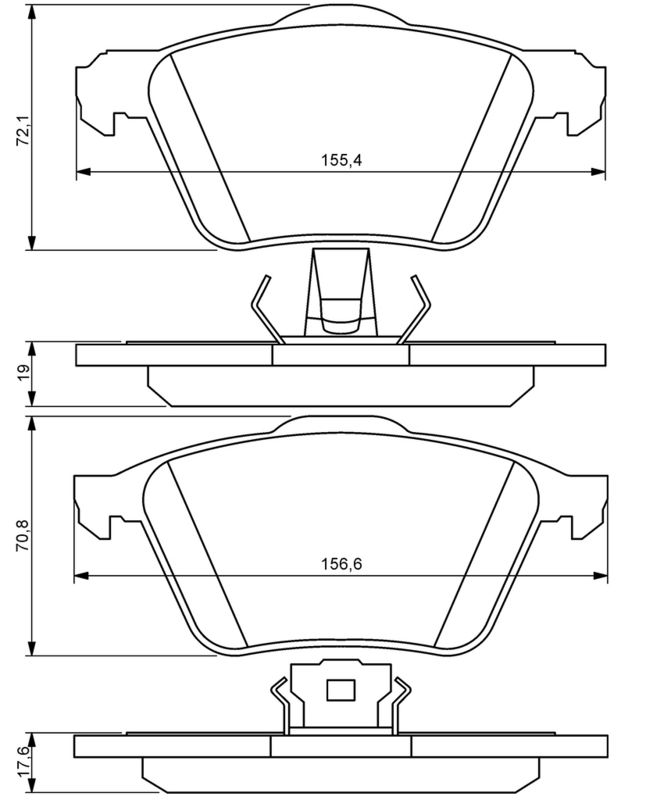 Piduriklotsi komplekt, ketaspidur, BOSCH 0 986 494 158