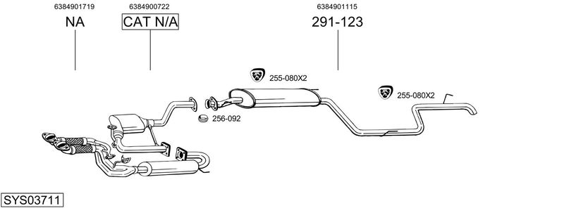 BOSAL kipufogórendszer SYS03711