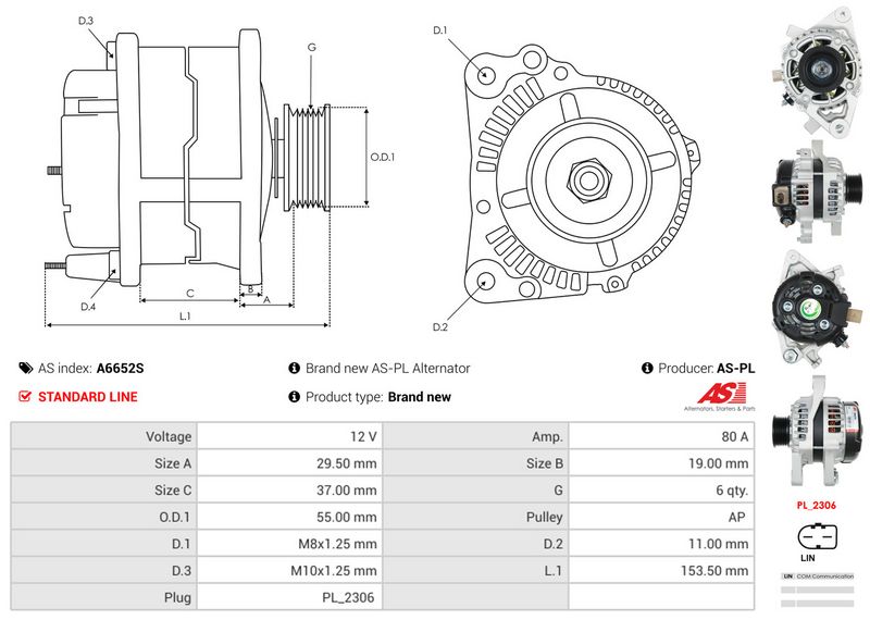AS-PL A6652S Alternator