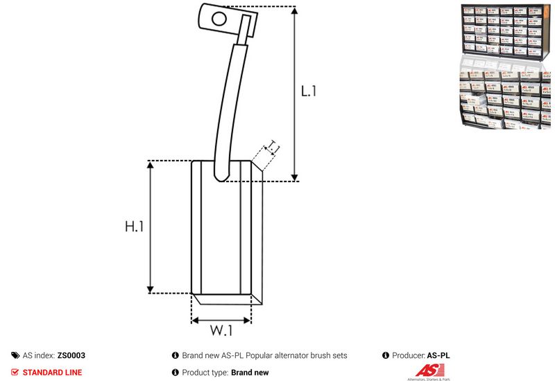 AS-PL ZS0003 Carbon Brush, alternator