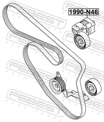 FEBEST 1990-N46 Belt Tensioner, V-ribbed belt