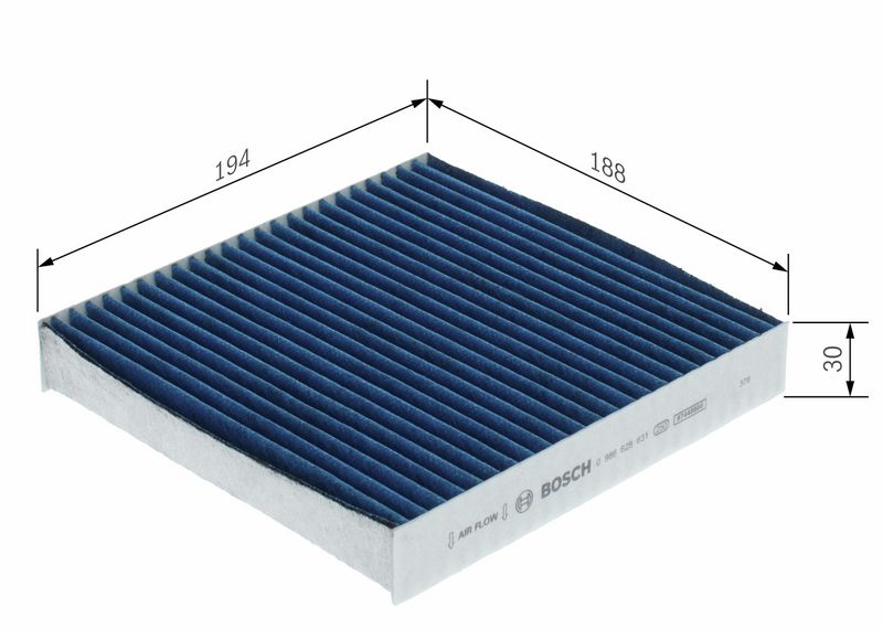 Filter, salongiõhk, BOSCH 0 986 628 631